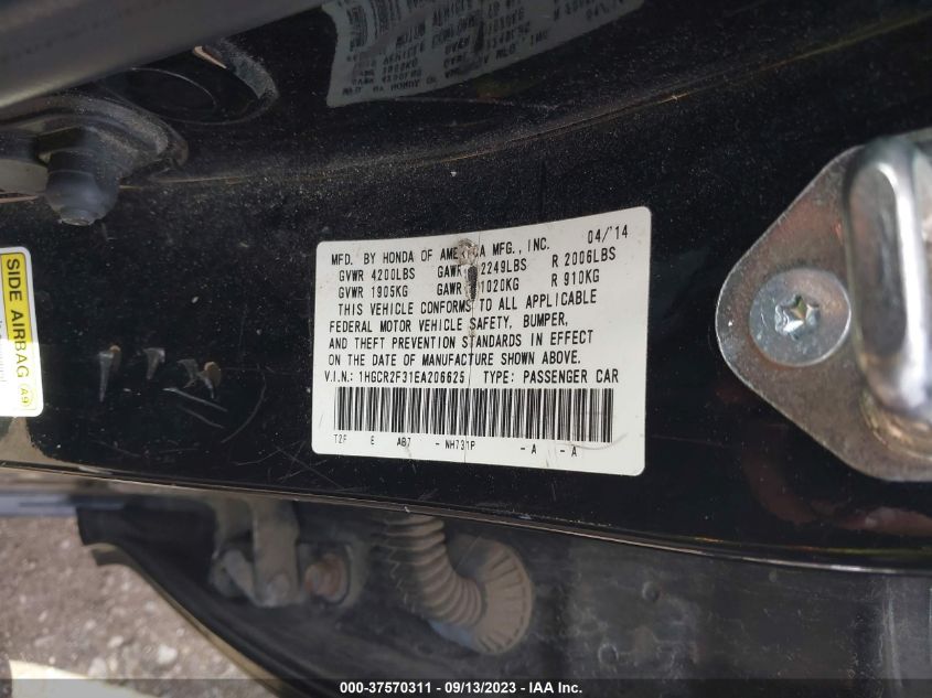 2014 HONDA ACCORD SEDAN LX - 1HGCR2F31EA206625