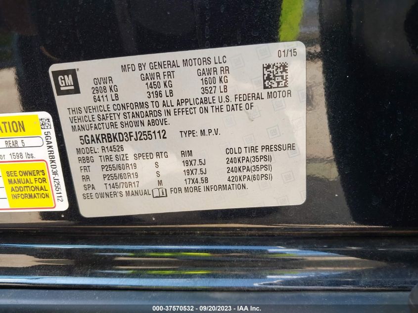 2015 BUICK ENCLAVE LEATHER - 5GAKRBKD3FJ255112
