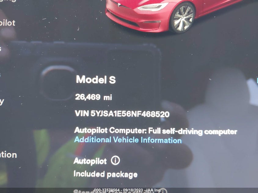 VIN 5YJSA1E56NF468520 2022 TESLA MODEL S
