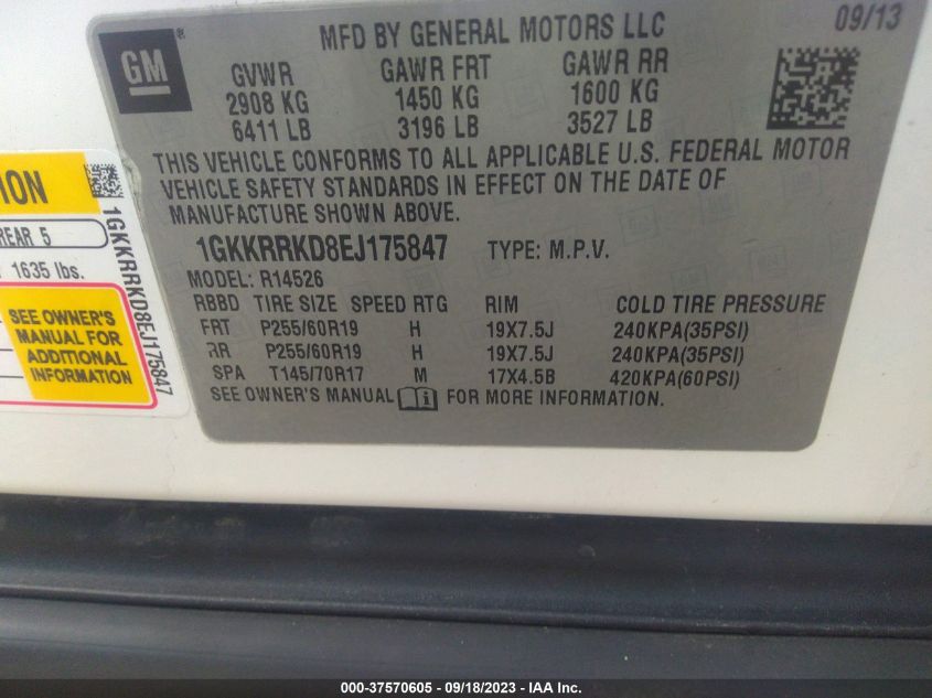 2014 GMC ACADIA SLT-1 - 1GKKRRKD8EJ175847