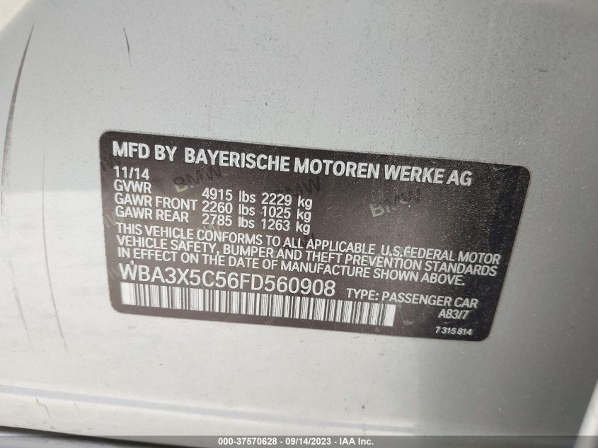 2015 BMW 328I GRAN TURISMO XDRIVE WBA3X5C56FD560908