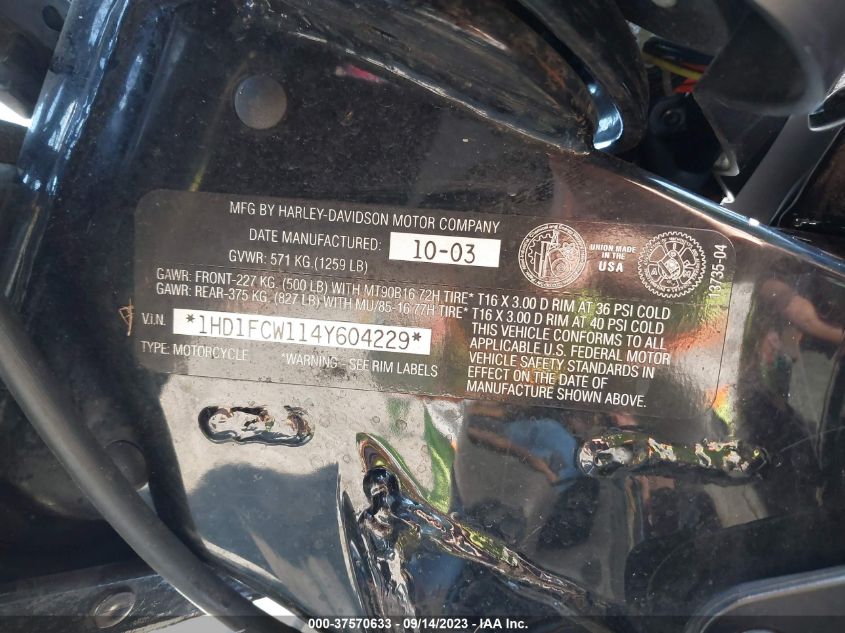 2004 HARLEY-DAVIDSON FLHTCUI - 1HD1FCW114Y604229