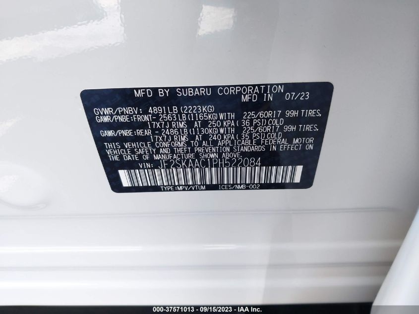 2023 SUBARU FORESTER - JF2SKAAC1PH522084