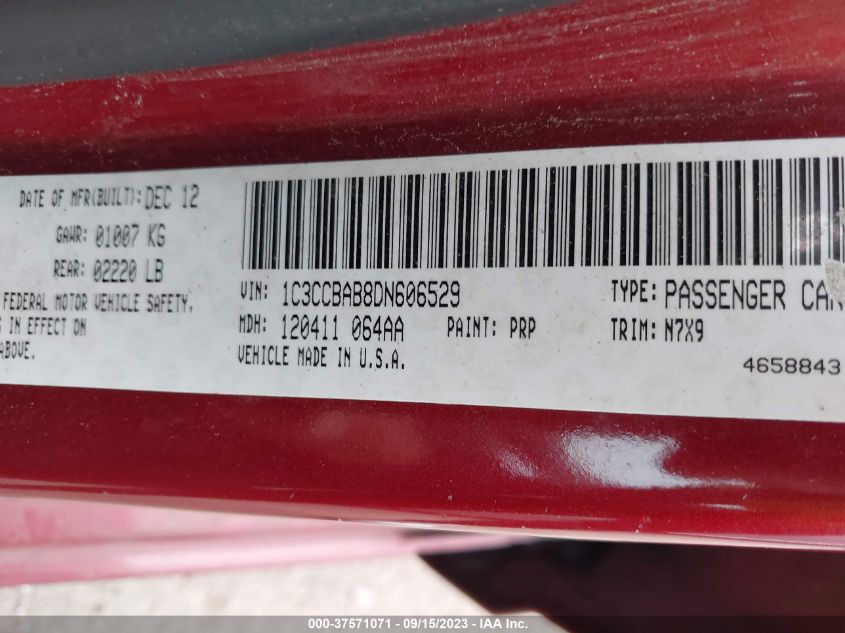 2013 CHRYSLER 200 LX - 1C3CCBAB8DN606529