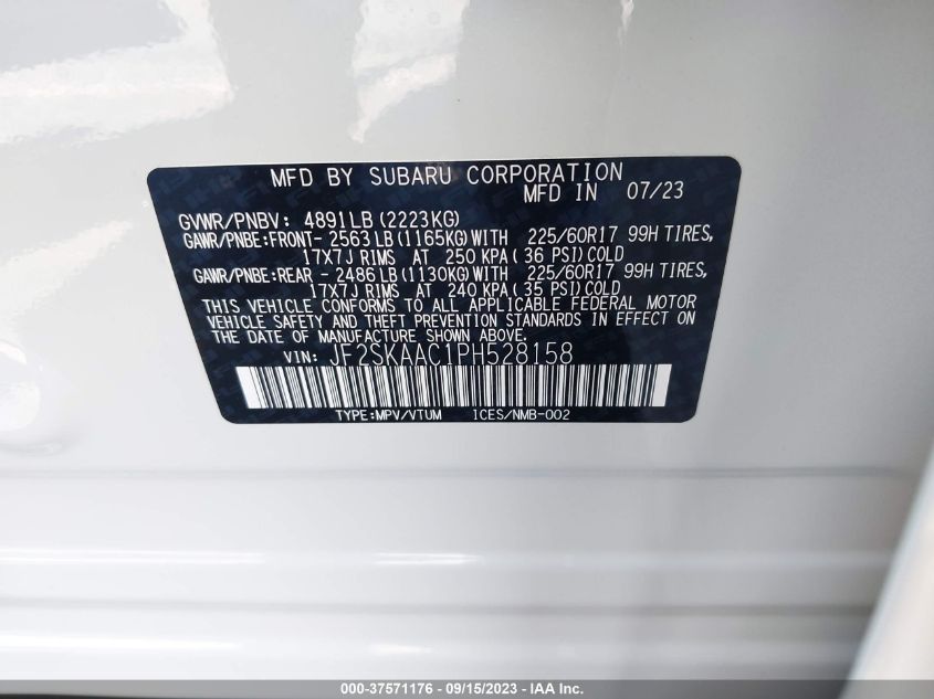 2023 SUBARU FORESTER - JF2SKAAC1PH528158