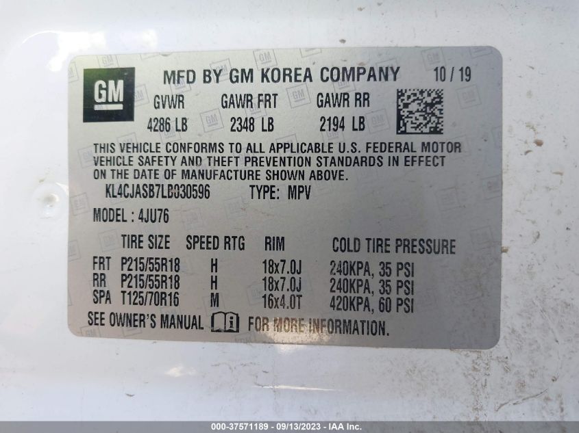 2020 BUICK ENCORE PREFERRED - KL4CJASB7LB030596