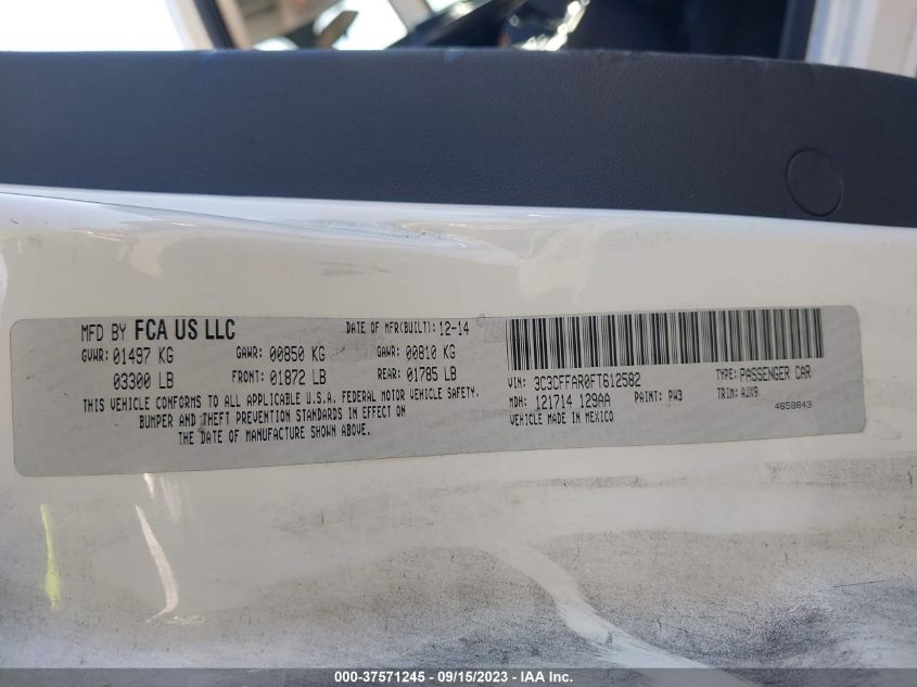 2015 FIAT 500 RIBELLE - 3C3CFFAR0FT612582