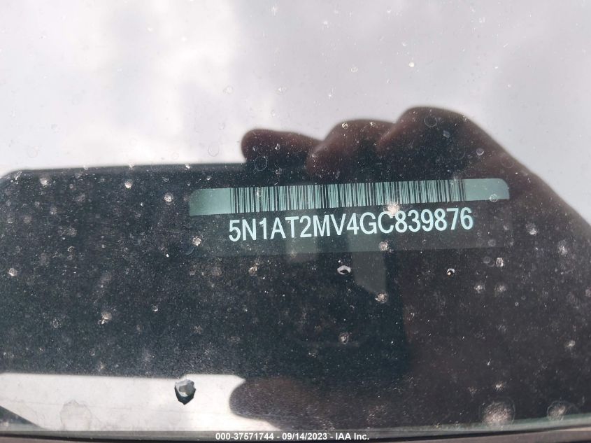 2016 NISSAN ROGUE S/SL/SV - 5N1AT2MV4GC839876