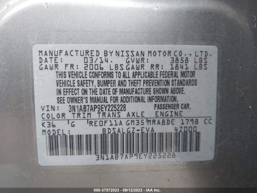 2014 NISSAN SENTRA SL - 3N1AB7AP9EY225228