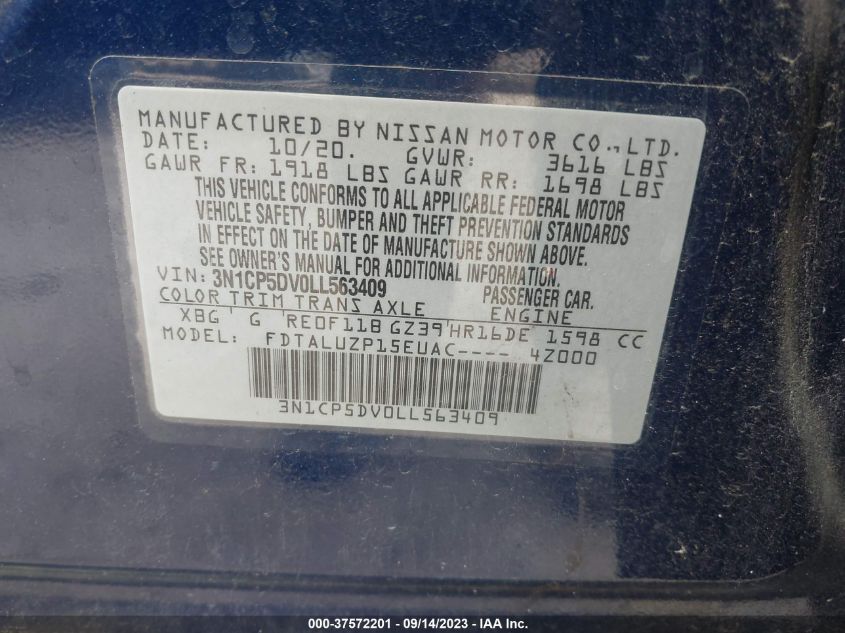 2020 NISSAN KICKS SR - 3N1CP5DV0LL563409