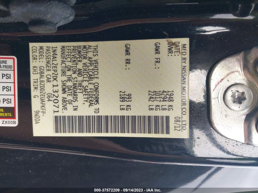2013 NISSAN ALTIMA 2.5 S - 1N4AL2EP2DC132071