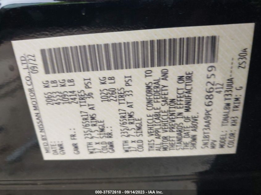 2023 NISSAN ROGUE S - 5N1BT3AA9PC686259