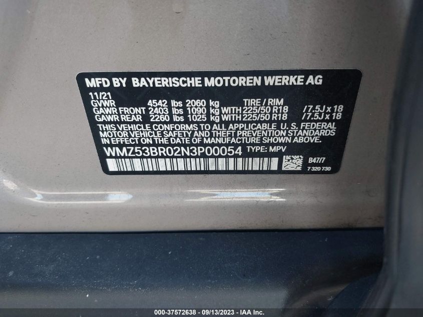 2022 MINI COUNTRYMAN COOPER S WMZ53BR02N3P00054