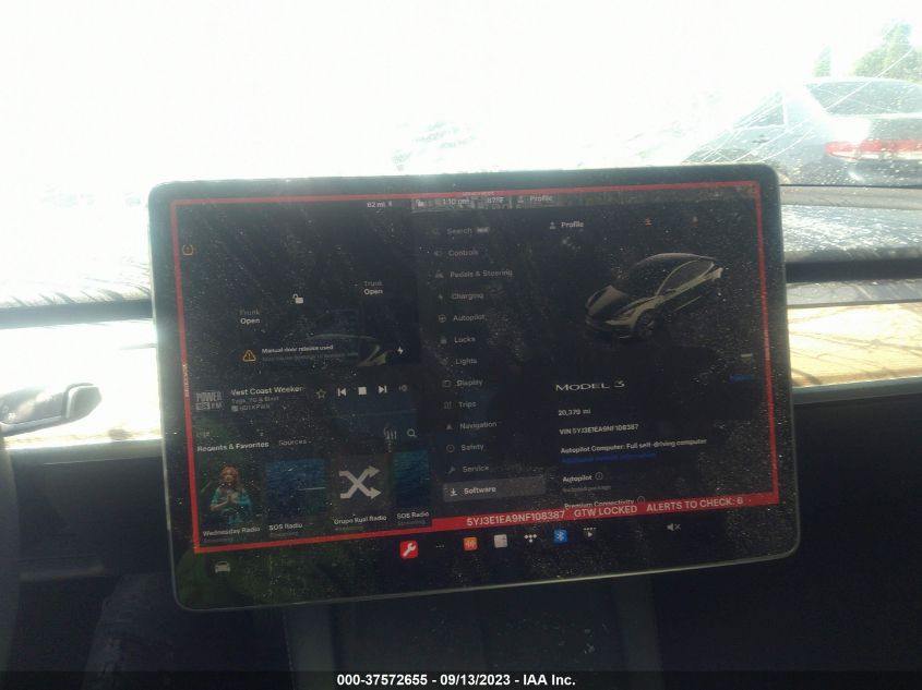 2022 TESLA MODEL 3 - 5YJ3E1EA9NF108387