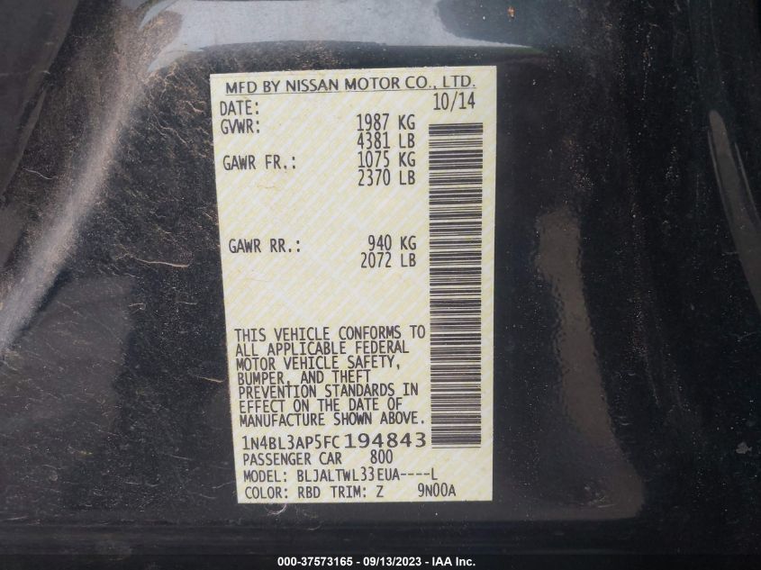 2015 NISSAN ALTIMA 3.5 SL - 1N4BL3AP5FC194843