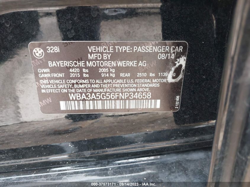 2015 BMW 328I WBA3A5G56FNP34658