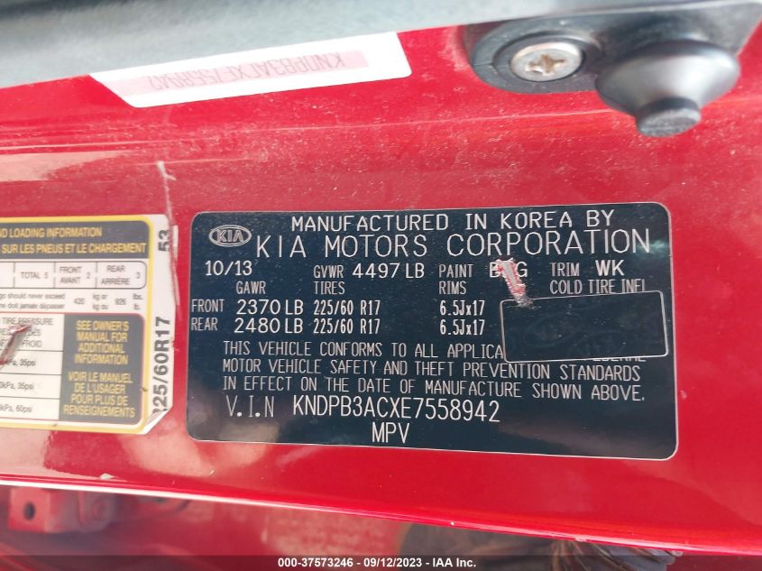 2014 KIA SPORTAGE LX - KNDPB3ACXE7558942