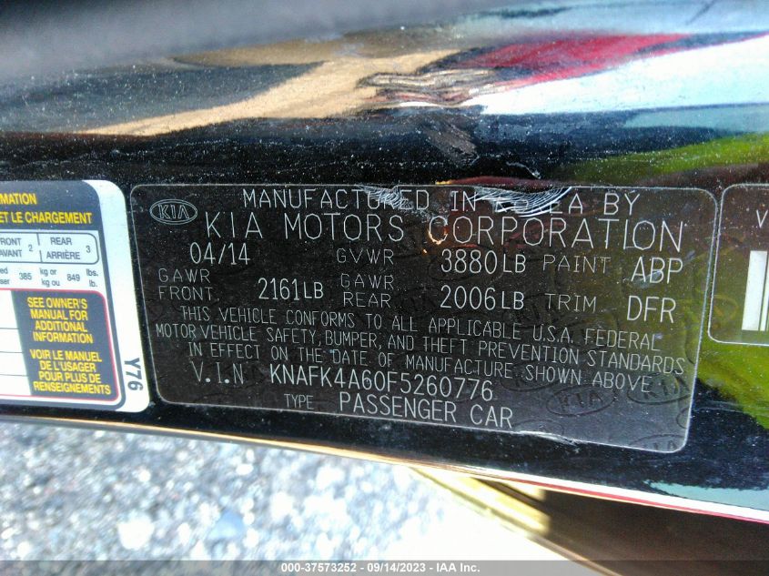 2015 KIA FORTE LX - KNAFK4A60F5260776