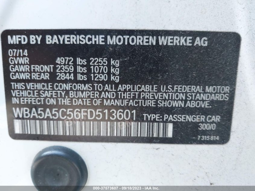 2015 BMW 528I WBA5A5C56FD513601
