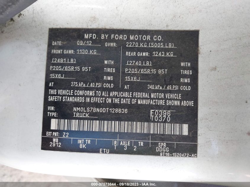 2013 FORD TRANSIT CONNECT XLT - NM0LS7BN0DT128636