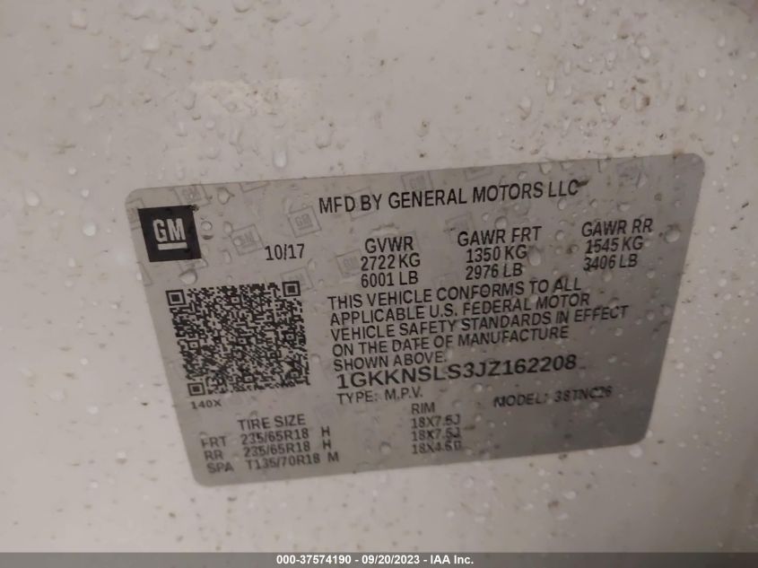 2018 GMC ACADIA SLE - 1GKKNSLS3JZ162208