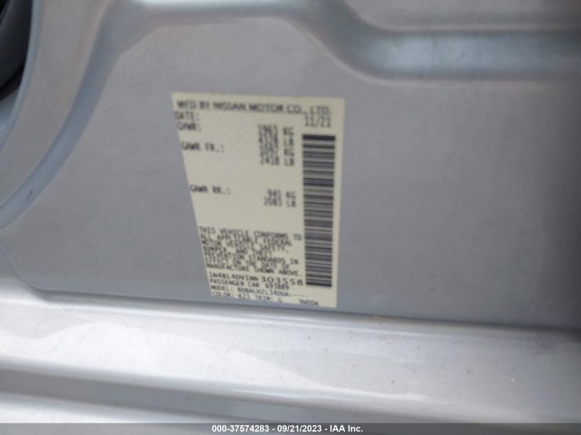 2022 NISSAN ALTIMA 2.5 SV - 1N4BL4DV1NN303558