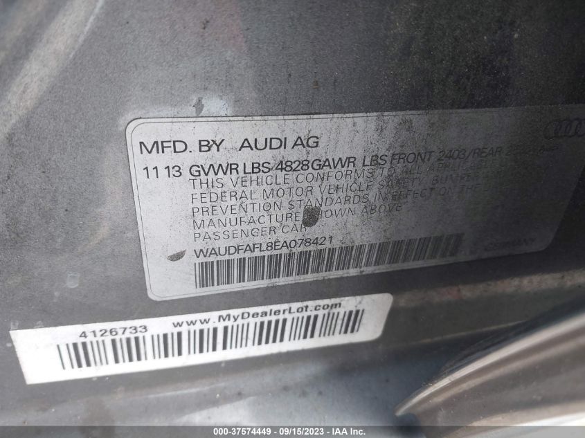 2014 AUDI A4 PREMIUM - WAUDFAFL8EA078421