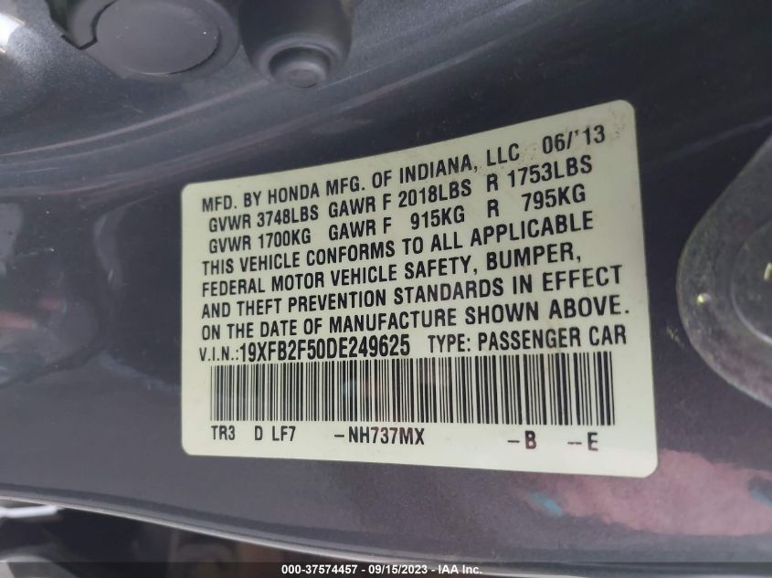 2013 HONDA CIVIC SDN LX - 19XFB2F50DE249625