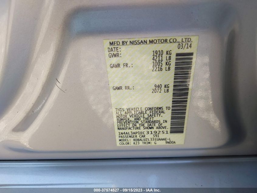 2014 NISSAN ALTIMA 2.5 SV - 1N4AL3AP1EC319251