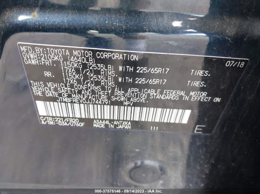 2018 TOYOTA RAV4 LE - JTMBFREV0JJ744791