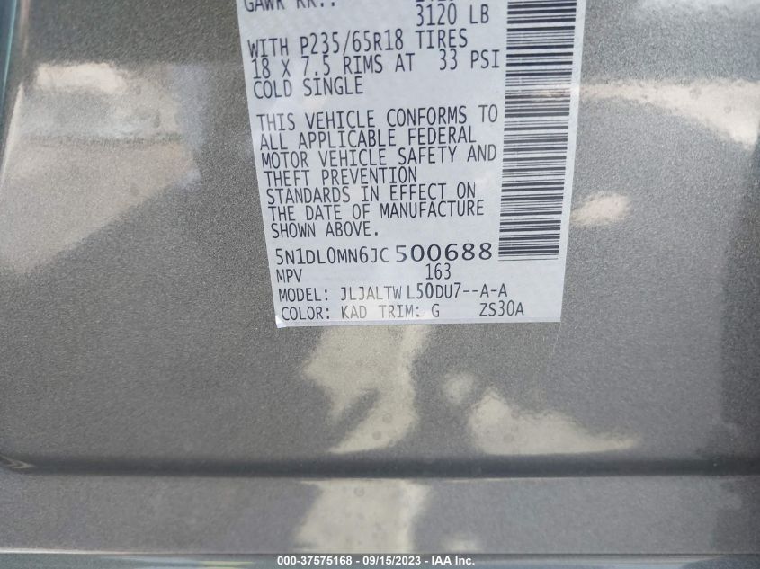 2018 INFINITI QX60 - 5N1DL0MN6JC500688