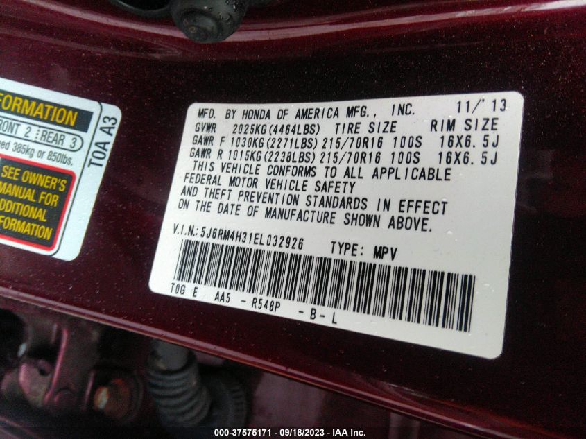2014 HONDA CR-V LX - 5J6RM4H31EL032926
