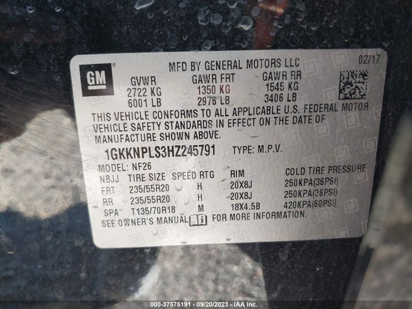 2017 GMC ACADIA DENALI - 1GKKNPLS3HZ245791