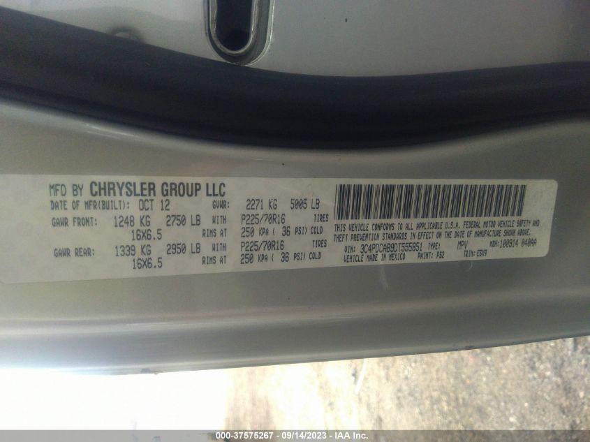 2013 DODGE JOURNEY AMERICAN VALUE PKG - 3C4PDCAB9DT555851