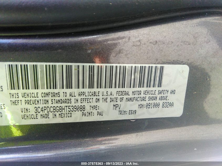 2017 DODGE JOURNEY SXT - 3C4PDCBG8HT539088