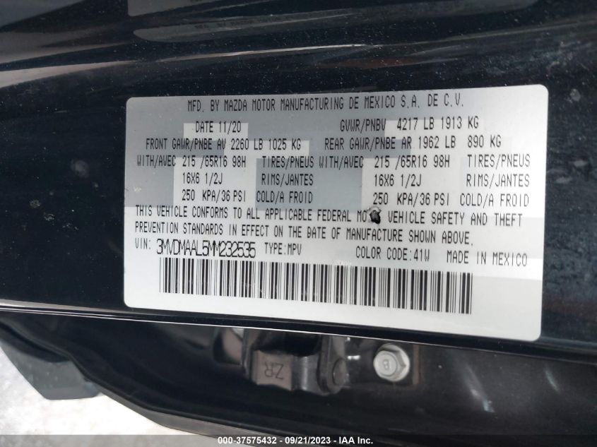 2021 MAZDA CX-30 - 3MVDMAAL5MM232535