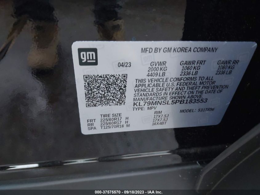 2023 CHEVROLET TRAILBLAZER LS - KL79MNSL5PB183553