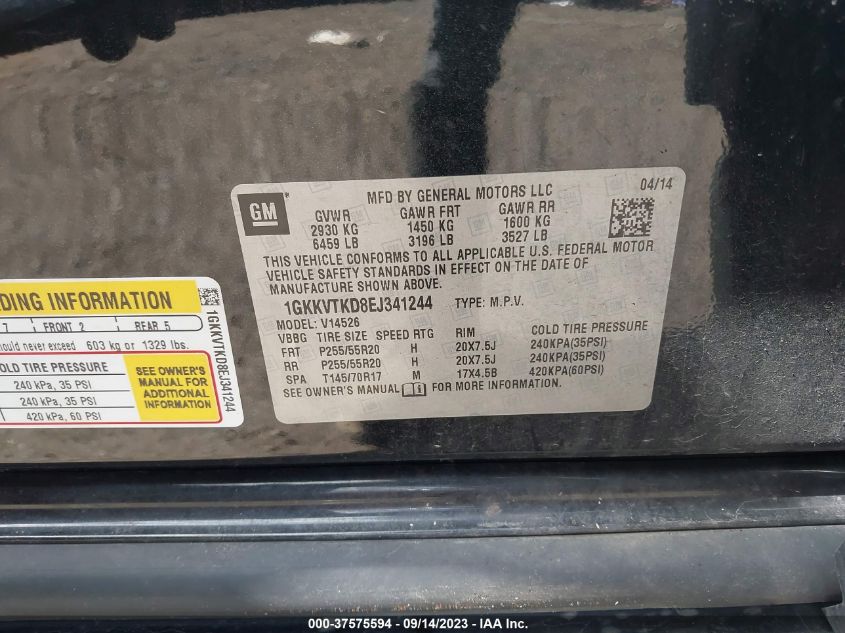 2014 GMC ACADIA DENALI - 1GKKVTKD8EJ341244