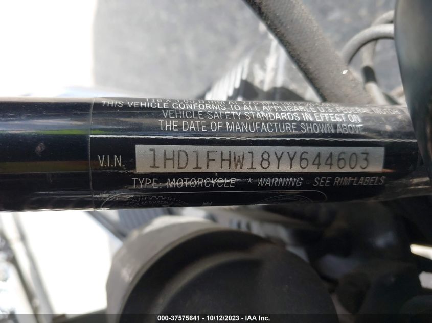 2000 HARLEY-DAVIDSON FLHPI - 1HD1FHW18YY644603