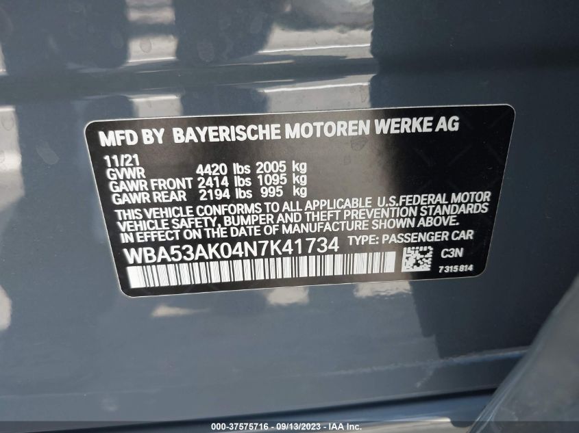 2022 BMW 2 SERIES 228I - WBA53AK04N7K41734