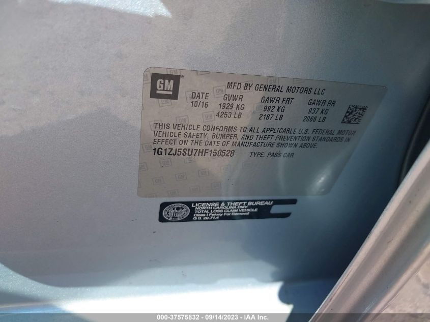 2017 CHEVROLET MALIBU HYBRID - 1G1ZJ5SU7HF150528