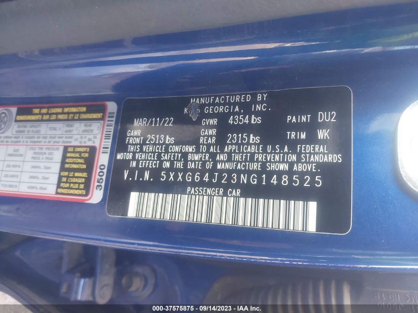 2022 KIA K5 GT-LINE - 5XXG64J23NG148525