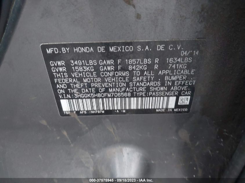 2015 HONDA FIT EX-L/EX - 3HGGK5H80FM706568