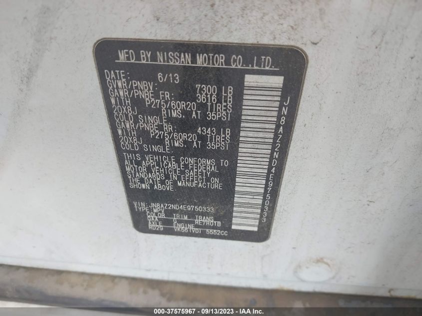 2014 INFINITI QX80 - JN8AZ2ND4E9750333