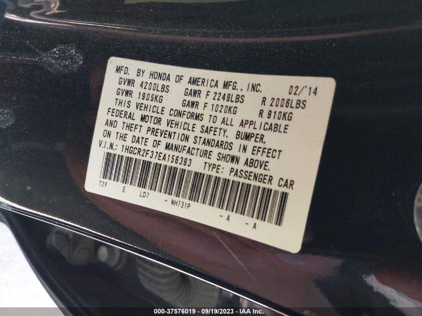 2014 HONDA ACCORD LX - 1HGCR2F37EA156393