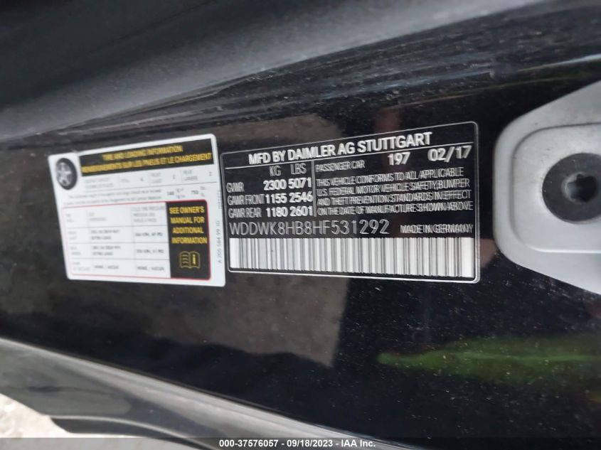 2017 MERCEDES-BENZ AMG C 63 S WDDWK8HB8HF531292