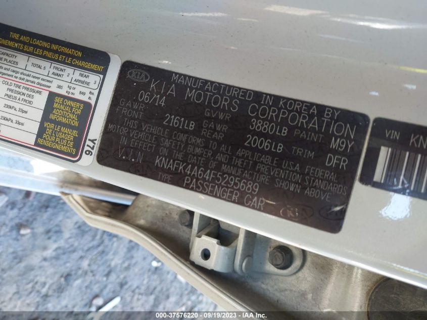 2015 KIA FORTE LX - KNAFK4A64F5295689