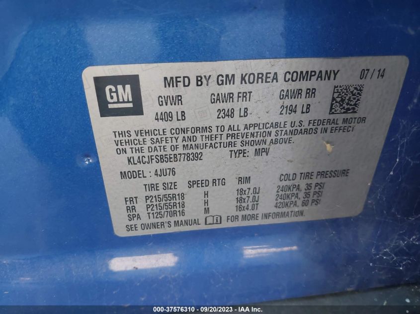 2014 BUICK ENCORE CONVENIENCE - KL4CJFSB5EB778392