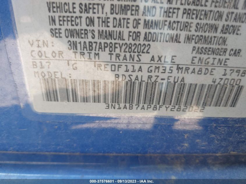 2015 NISSAN SENTRA SR - 3N1AB7AP8FY282022