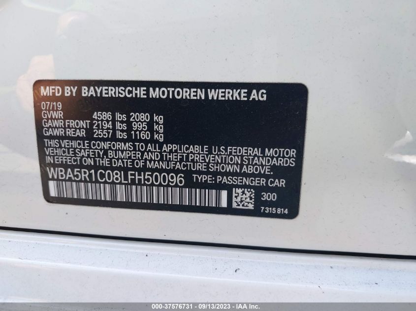 WBA5R1C08LFH50096 BMW 3 Series 330I 9